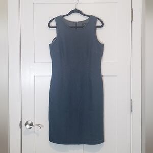 Chadwicks Denim Blue Jean Midi Dress Sleeveless Sheath Size 10T